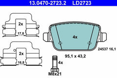 Bremsbelagsatz Scheibenbremse Hinterachse für FORD FOCUS II GALAXY KUGA I