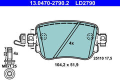 Bremsbelagsatz Scheibenbremse Hinterachse für AUDI SEAT SKODA VW A1 Allstreet