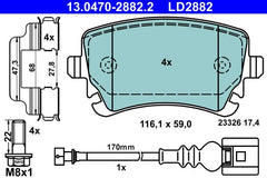 Bremsbelagsatz Scheibenbremse Hinterachse für VW CALIFORNIA T5 Camper T6