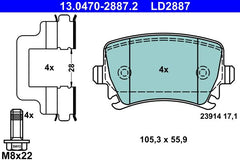 Bremsbelagsatz Scheibenbremse Hinterachse für AUDI SEAT SKODA VW TT Roadster
