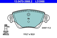 Bremsbelagsatz Scheibenbremse Hinterachse für FORD JAGUAR RENAULT MONDEO III