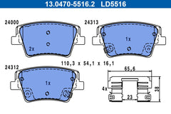 Bremsbelagsatz Scheibenbremse Hinterachse für HYUNDAI SANTA FE IV Kasten/SUV