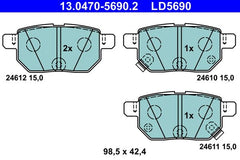 Bremsbelagsatz Scheibenbremse Hinterachse für SUBARU TOYOTA LEXUS TREZIA AURIS