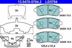 Bremsbelagsatz Scheibenbremse Vorderachse für DAIHATSU MAZDA SUBARU SUZUKI