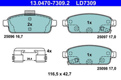Bremsbelagsatz Scheibenbremse Hinterachse für OPEL VAUXHALL ASTRA J GTC ZAFIRA