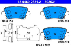 Bremsbelagsatz Scheibenbremse Hinterachse für OPEL INSIGNIA B Grand Sport