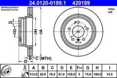Bremsscheibe Hinterachse links für BMW 3 Coupe Cabriolet Z3 Roadster