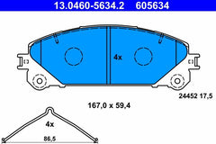 Bremsbelagsatz Scheibenbremse Vorderachse für TOYOTA LEXUS ALPHARD / VELLFIRE