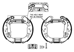 Bremsbackensatz Hinterachse für FIAT GRANDE PUNTO LINEA Van Kasten/Schrägheck