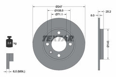 2x Bremsscheibe Hinterachse für CITROËN PEUGEOT SAXO XSARA Break Coupe ZX