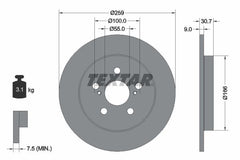 2x Bremsscheibe Hinterachse für SUBARU TOYOTA TREZIA COROLLA Stufenheck PRIUS