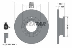 2x Bremsscheibe Hinterachse für FORD TOURNEO CUSTOM V362 Bus TRANSIT V363