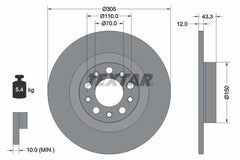 2x Bremsscheibe Hinterachse für JEEP COMPASS RENEGADE SUV