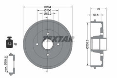 2x Bremstrommel Hinterachse für RENAULT DACIA CLIO II Kasten/Schrägheck LOGAN I