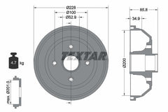 2x Bremstrommel Hinterachse für OPEL CORSA C Kasten/Schrägheck