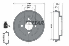 2x Bremstrommel Hinterachse für SUBARU SUZUKI JUSTY III IGNIS II