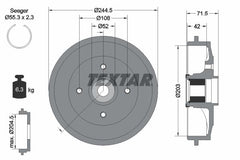 2x Bremstrommel Hinterachse für CITROËN PEUGEOT C2 C3 I Pluriel ENTERPRISE 206+