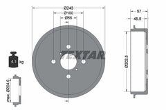 2x Bremstrommel Hinterachse für DAIHATSU TOYOTA CHARADE VIII YARIS