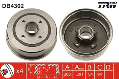 2x Bremstrommel Hinterachse für OPEL CORSA C TIGRA TwinTop Kasten/Schrägheck
