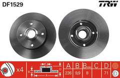 2x Bremsscheibe Hinterachse für SEAT VW CORDOBA Vario IBIZA II TOLEDO I CORRADO