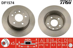 2x Bremsscheibe Hinterachse für MERCEDES-BENZ 123 Stufenheck T-Model Coupe /8