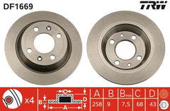 2x Bremsscheibe Hinterachse für SAAB 900 I Combi Coupe Cabriolet 9000 Schrägheck