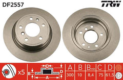 2x Bremsscheibe Hinterachse für BMW 5 Touring