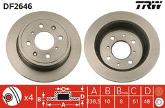 2x Bremsscheibe Hinterachse für HONDA MG ROVER LOTUS ACCORD III Aerodeck CIVIC