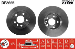 2x Bremsscheibe Vorderachse für VW CALIFORNIA T4 Camper TRANSPORTER Kasten Bus