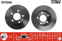 2x Bremsscheibe Hinterachse für AUDI 100 C3 Stufenheck Avant 200 A8 D2