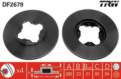 2x Bremsscheibe Vorderachse für HONDA ROVER ACCORD V IV Coupe 600 I