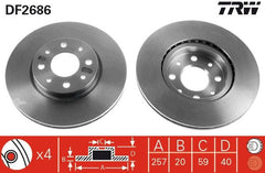 2x Bremsscheibe Vorderachse für ALFA ROMEO FIAT LANCIA 145 146 155 BARCHETTA