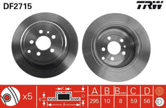 2x Bremsscheibe Hinterachse für CITROËN FIAT LANCIA PEUGEOT EVASION