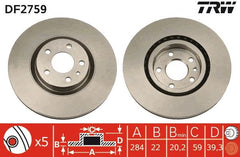 2x Bremsscheibe Vorderachse für ALFA ROMEO GTV SPIDER