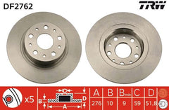 2x Bremsscheibe Hinterachse für LANCIA ALFA ROMEO KAPPA SW Coupe 166