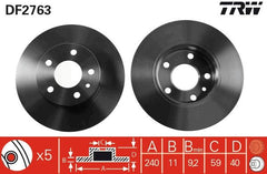 2x Bremsscheibe Hinterachse für ALFA ROMEO SPIDER GTV