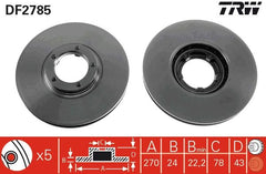 2x Bremsscheibe Vorderachse für FORD TRANSIT Bus Pritsche/Fahrgestell Kasten