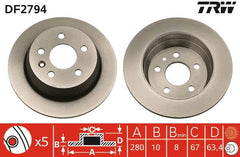 2x Bremsscheibe Hinterachse für MERCEDES-BENZ V-KLASSE VITO Bus Kasten