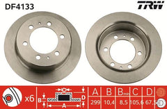 2x Bremsscheibe Hinterachse für SSANGYONG DAEWOO KORANDO Cabrio MUSSO SPORTS