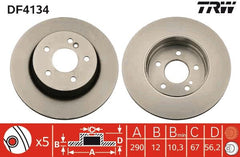 2x Bremsscheibe Hinterachse für MERCEDES-BENZ E-KLASSE T-Model