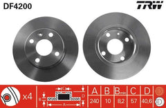 2x Bremsscheibe Hinterachse für OPEL COMBO Tour CORSA C TIGRA TwinTop