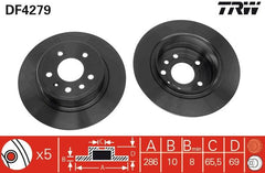 2x Bremsscheibe Hinterachse für SAAB 9-5 Kombi