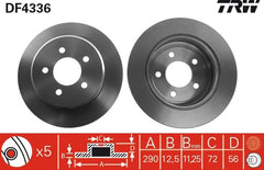 2x Bremsscheibe Hinterachse für CHRYSLER DODGE GRAND VOYAGER III VAN / IV