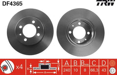 2x Bremsscheibe Hinterachse für MG MGF TF