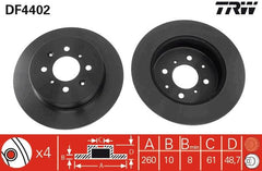 2x Bremsscheibe Hinterachse für HONDA MG CIVIC VI Fastback Hatchback Aerodeck