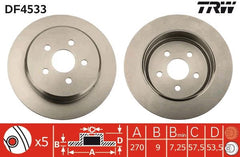 2x Bremsscheibe Hinterachse für CHRYSLER DODGE PLYMOUTH NEON II PT CRUISER