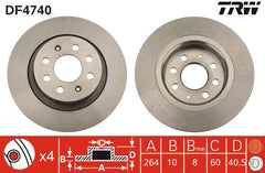 2x Bremsscheibe Hinterachse für FIAT OPEL ABARTH GRANDE PUNTO EVO