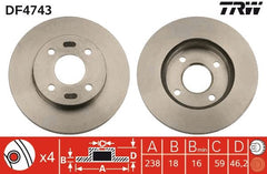 2x Bremsscheibe Vorderachse für NISSAN MICRA II