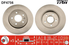 2x Bremsscheibe Hinterachse für AUDI SEAT A4 B7 Cabriolet Avant EXEO ST