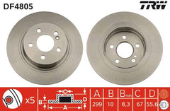2x Bremsscheibe Hinterachse für MERCEDES-BENZ C-KLASSE T-Model Coupe E-KLASSE